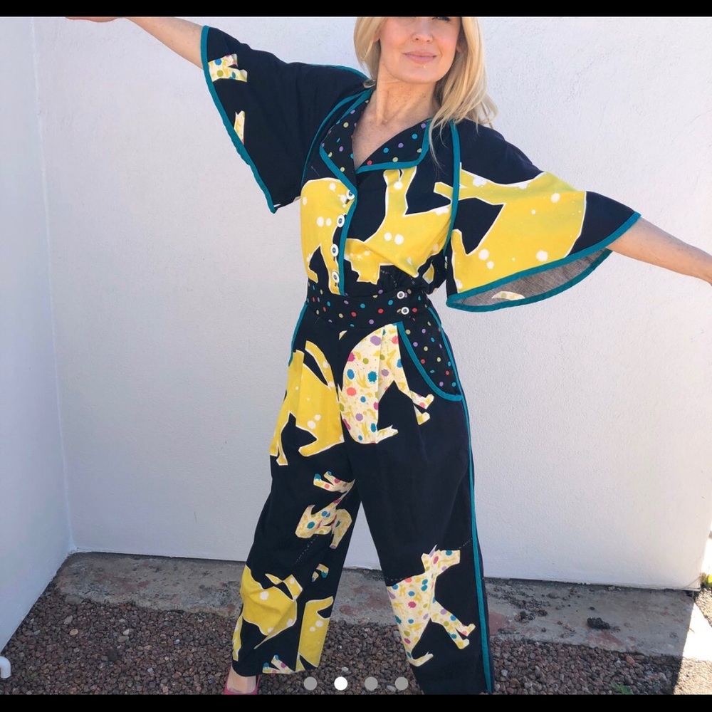 🔺SOLD🔺Vintage Jeanne Marc 80s polkadot jumpsuit - Picture 2 of 4